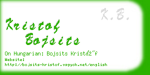 kristof bojsits business card